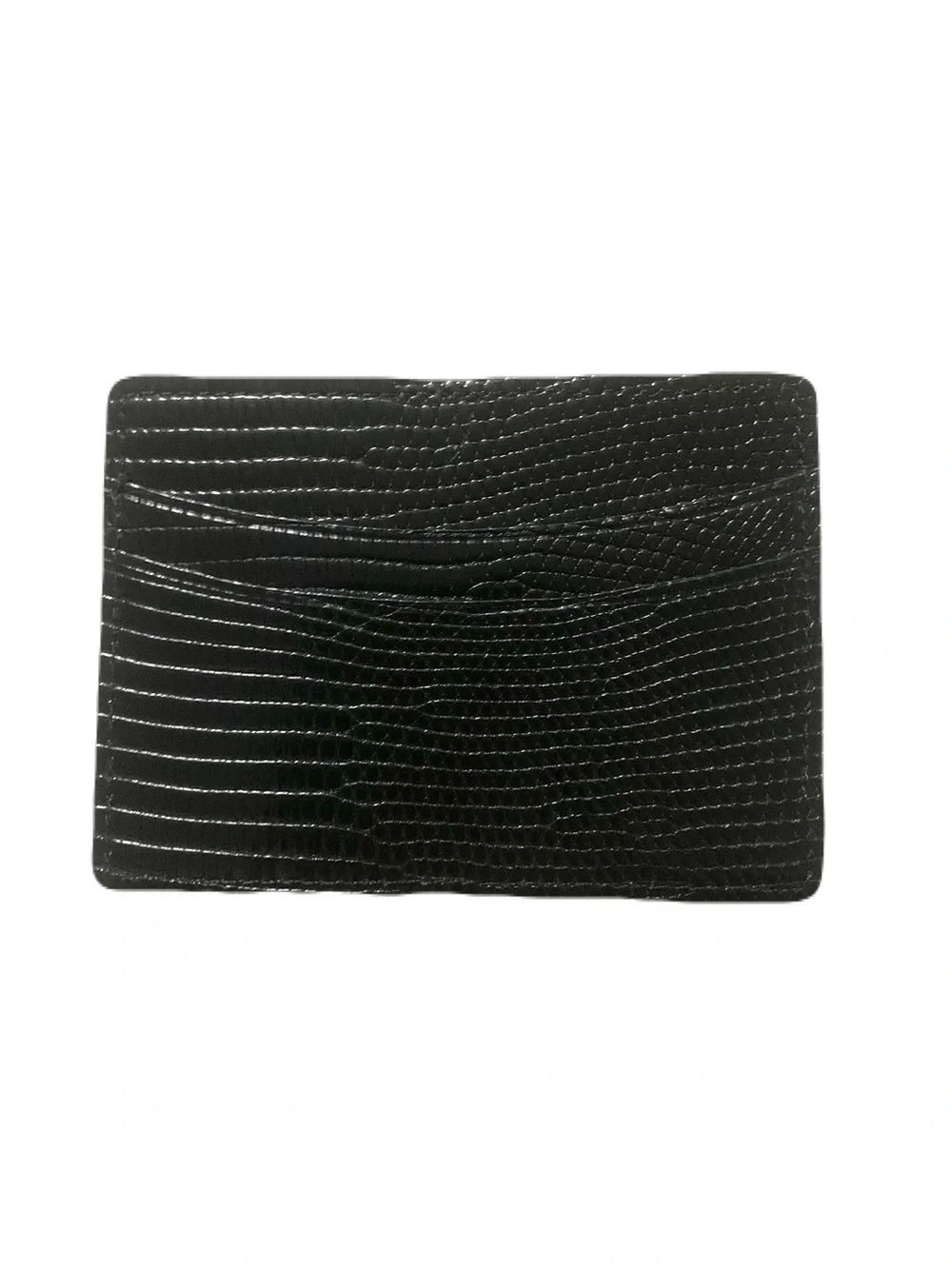 Textured Black Leather Card & Key Holder